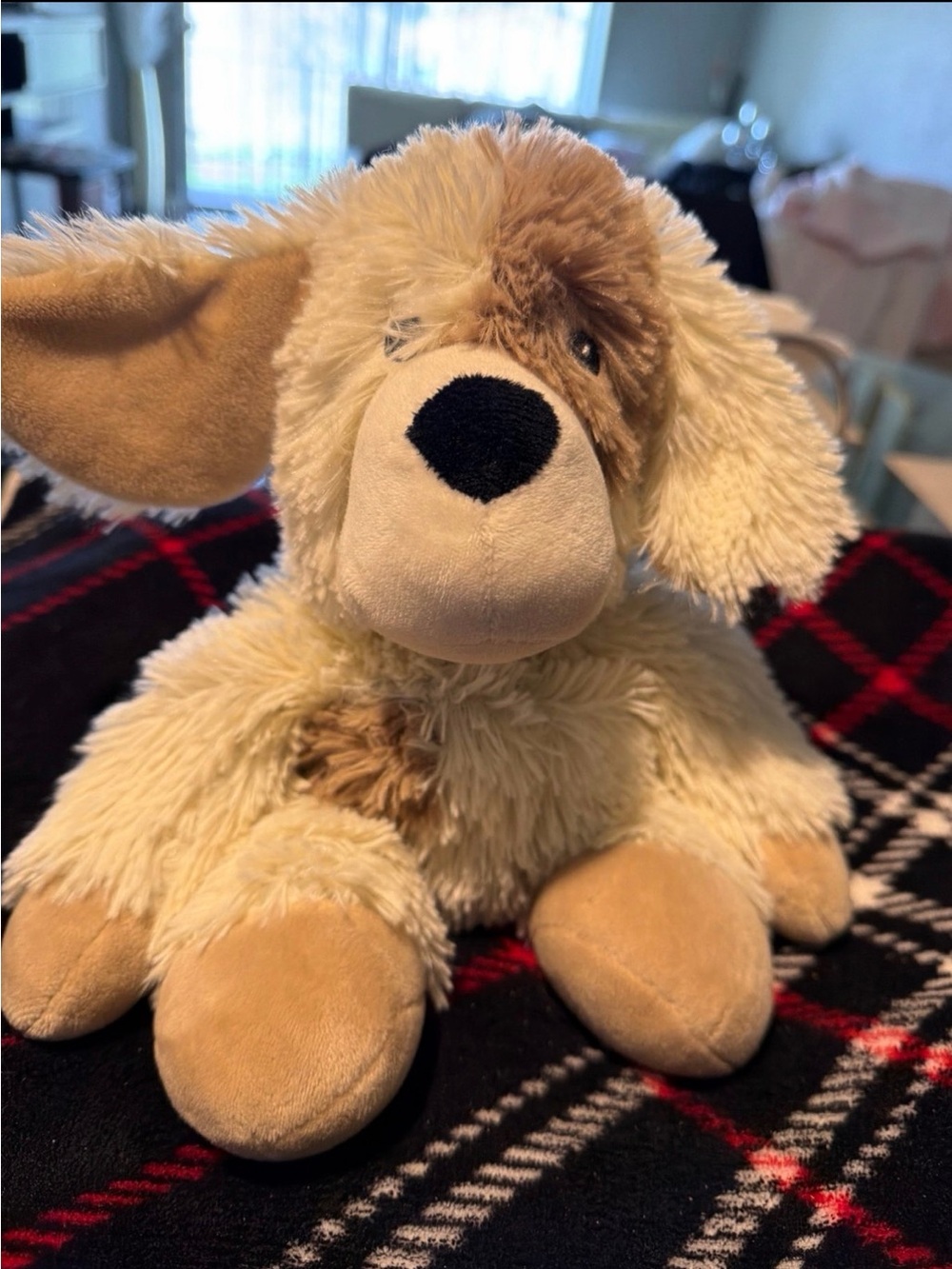 Warmies Plush Dog Toy - Cream and Tan Floppy-Eared Puppy